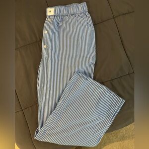 Anthropologie Blue Striped Pajama Pants